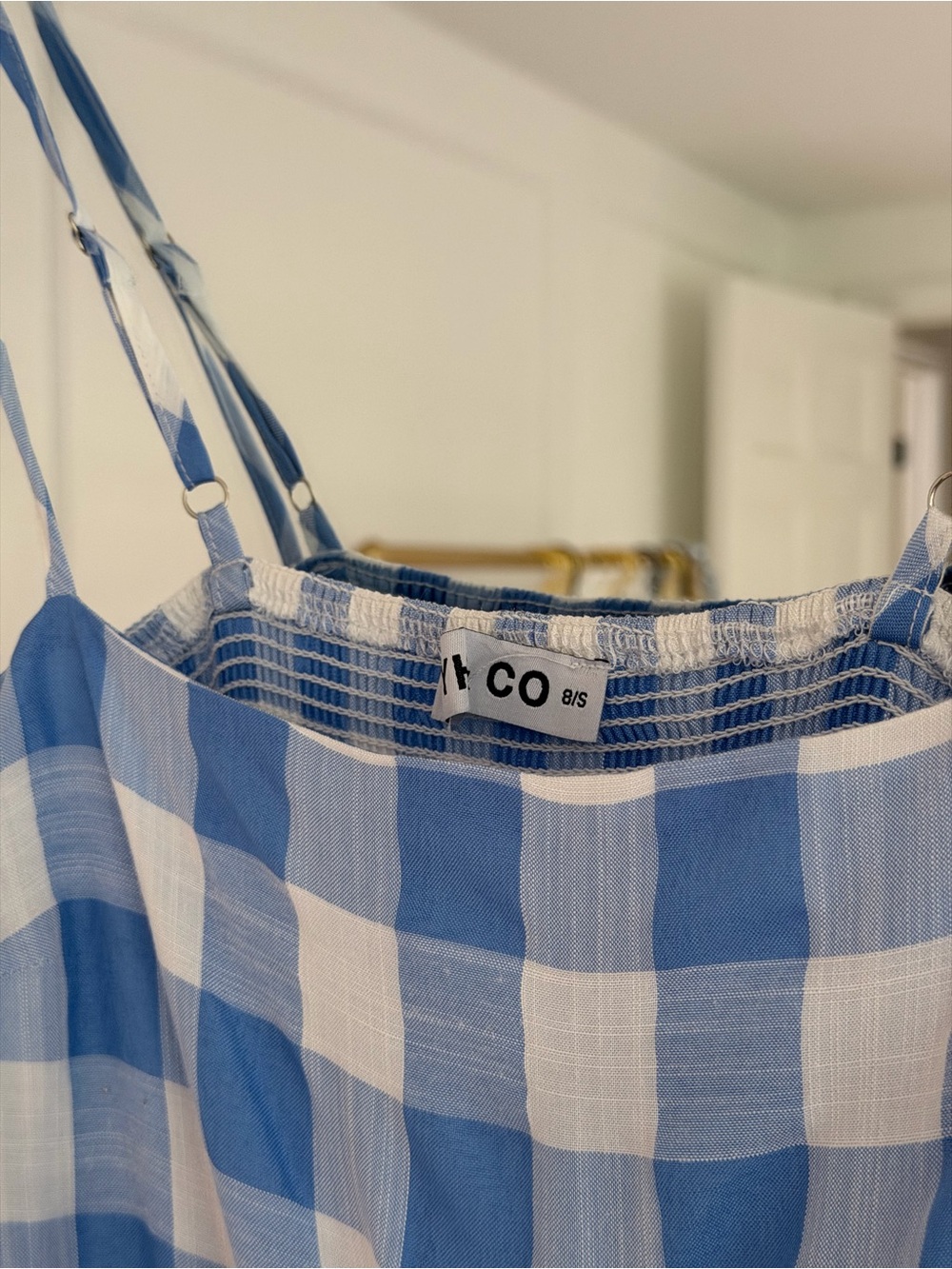 Showpo Blue Gingham Maxi Sundress with Spaghetti Straps - Picture 3 of 3